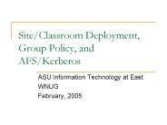 Site/Classroom Deployment, Group Policy, and AFS/Kerberos