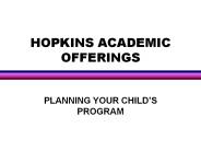 HOPKINS ACADEMIC OFFERINGS