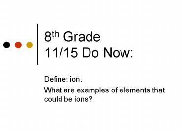 8th Grade 11/15 Do Now: