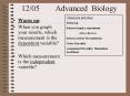 12/05    Advanced Biology PowerPoint PPT Presentation