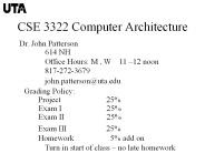 CSE 3322 Computer Architecture