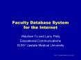 Faculty Database System for the Internet PowerPoint PPT Presentation