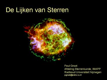 De Lijken van Sterren