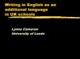 Writing in English as an additional language in UK schools PowerPoint PPT Presentation