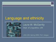 Language and ethnicity
