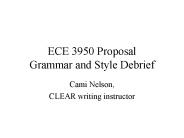 ECE 3950 Proposal Grammar and Style Debrief