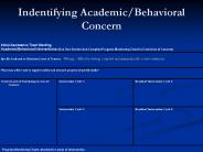 Indentifying Academic/Behavioral Concern