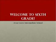 Welcome to Sixth Grade!