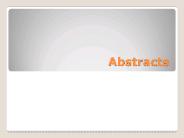 Abstracts