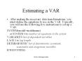 Estimating a VAR PowerPoint PPT Presentation