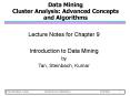 Data Mining Cluster Analysis: Advanced Concepts and Algorithms PowerPoint PPT Presentation