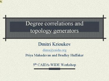 Degree correlations and topology generators