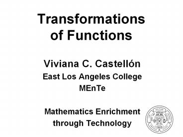 Transformations of Functions presentation | free to view