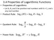 3.4 Properties of Logarithmic Functions