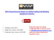 Global Coding and Marking Equipment Industry Geography & Growth Analysis