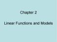 Linear Functions and Models PowerPoint PPT Presentation