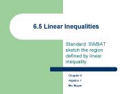 6.5 Linear Inequalities