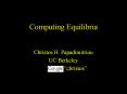 Computing Equilibria PowerPoint PPT Presentation