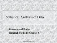 Statistical Analysis of Data