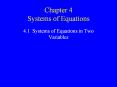 Chapter 4 Systems of Equations PowerPoint PPT Presentation