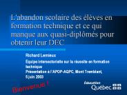 L'abandon scolaire des 