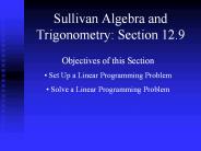 Sullivan Algebra and Trigonometry: Section 12.9