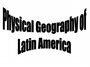 Physical Geography of
