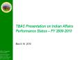 TBAC Presentation on Indian Affairs Performance Status  PowerPoint PPT Presentation