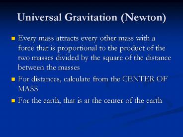 Universal Gravitation (Newton)