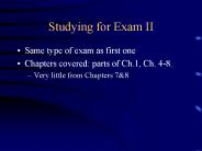 Studying for Exam II