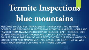 Termite Inspections Sydney