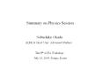 Summary on Physics Session PowerPoint PPT Presentation