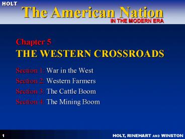Chapter 5 THE WESTERN CROSSROADS