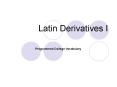 Latin Derivatives I PowerPoint PPT Presentation