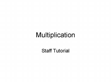 Multiplication presentation | free to download
