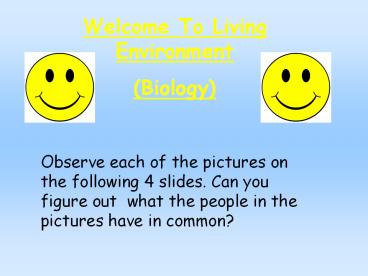 Welcome To Living Environment