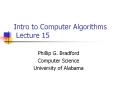 Intro to Computer Algorithms Lecture 15 PowerPoint PPT Presentation