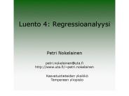 Luento 4: Regressioanalyysi