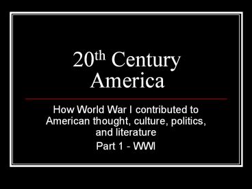 20th Century America