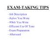 EXAM-TAKING TIPS PowerPoint PPT Presentation