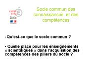 Socle commun des connaissances et des comp