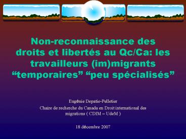 Non-reconnaissance des droits et libert