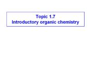 Topic 1.7 Introductory organic chemistry