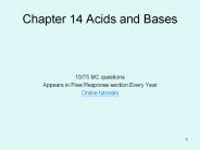 Chapter 14 Acids and Bases