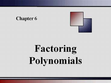 Factoring Polynomials