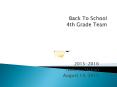Back To School 4th Grade Team PowerPoint PPT Presentation
