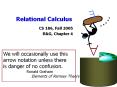 Relational Calculus PowerPoint PPT Presentation