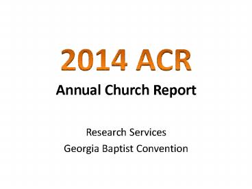 Annual Church Report