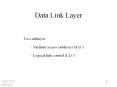 Data Link Layer PowerPoint PPT Presentation