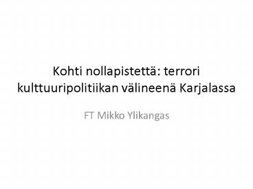 Kohti nollapistett